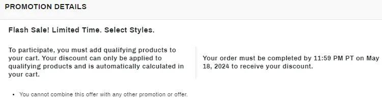 Promotions details 
