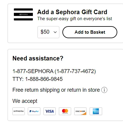 Sephora payment options
