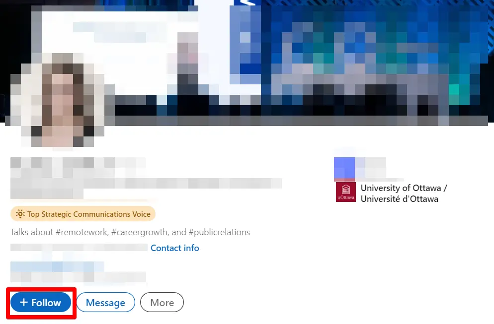 LinkedIn Follow button