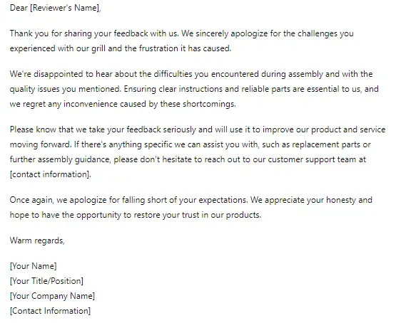 ChatGPT response