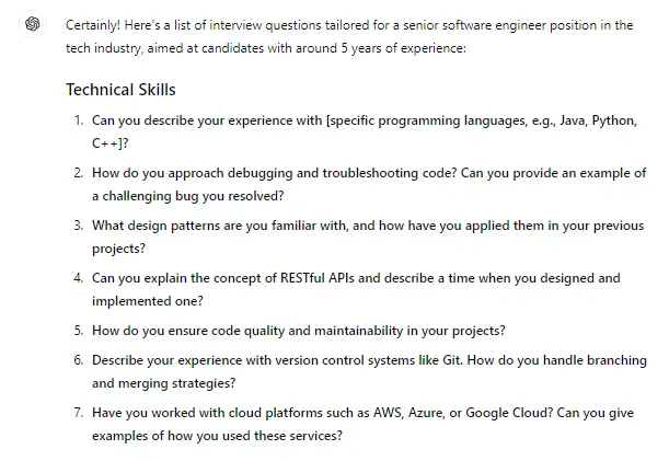 ChatGPT interview guide 