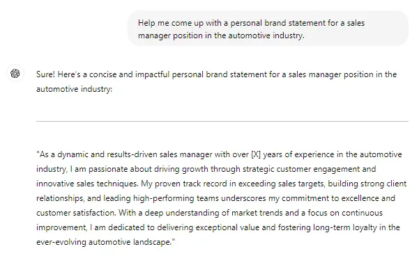 ChatGPT personal branding 