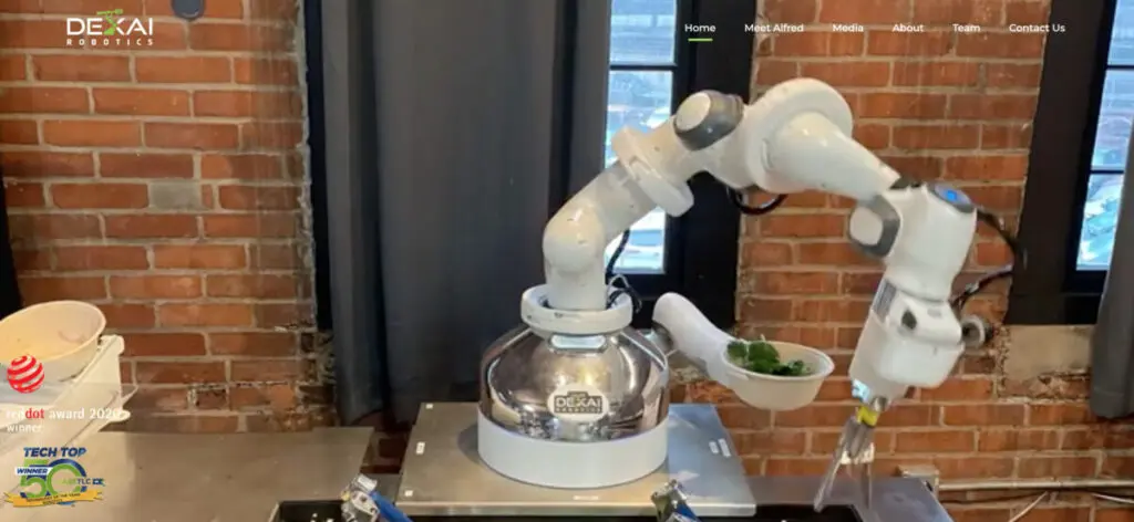 Dexai Robotics robot arm website