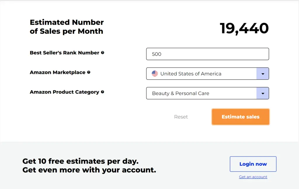Estimate Sales of sale - Amazon Sales Forecasting Software