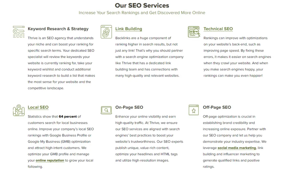Thrive SEO services