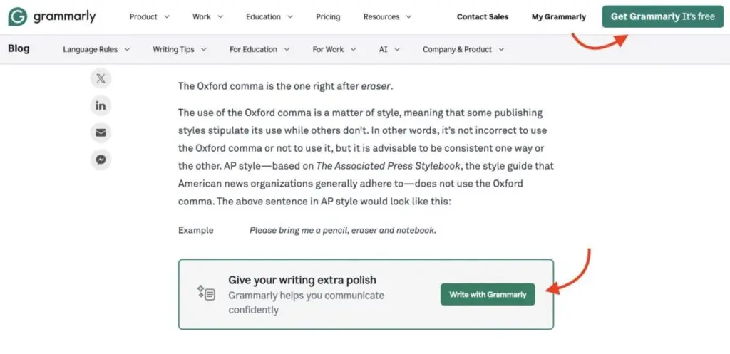 Grammarly free access tools