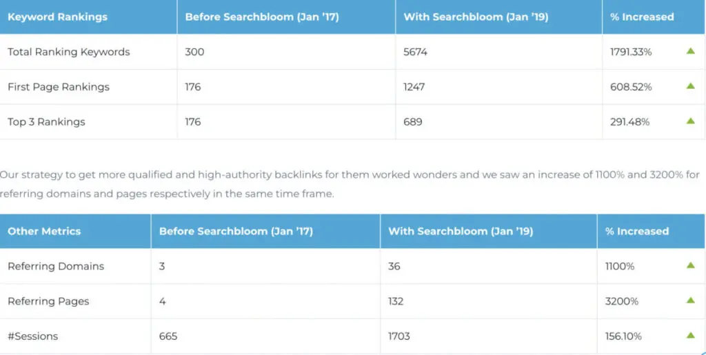 SearchBloom SEO case study