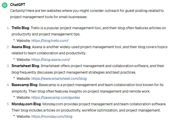 ChatGPT for guest post outreach