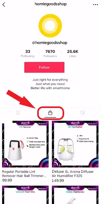 TikTok shopping bag icon