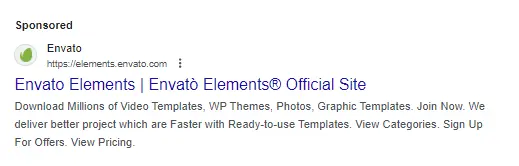 Envator PPC ads