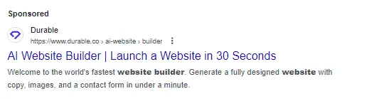 Example of Google ad 