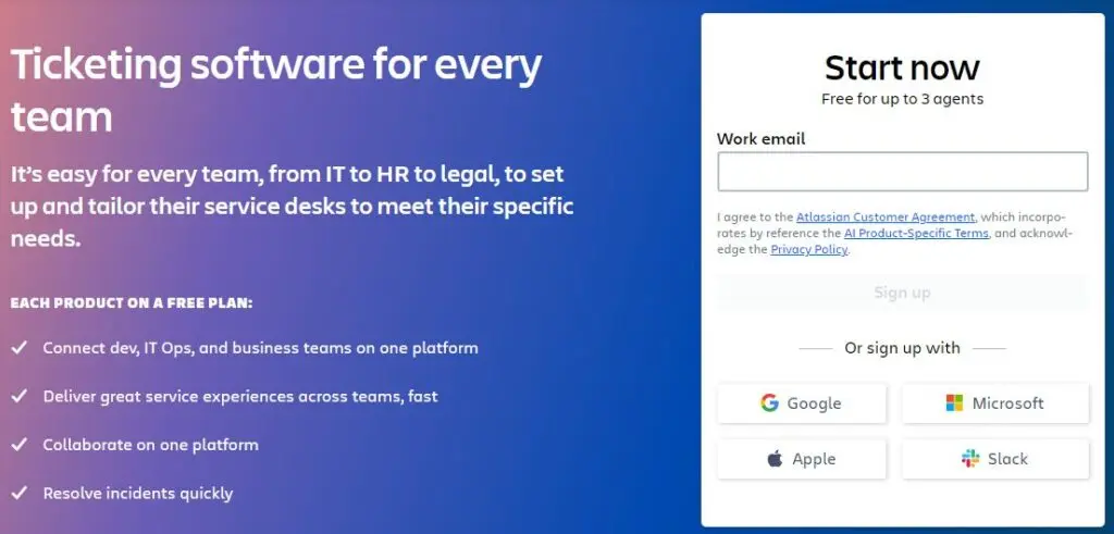 Jira landing page form