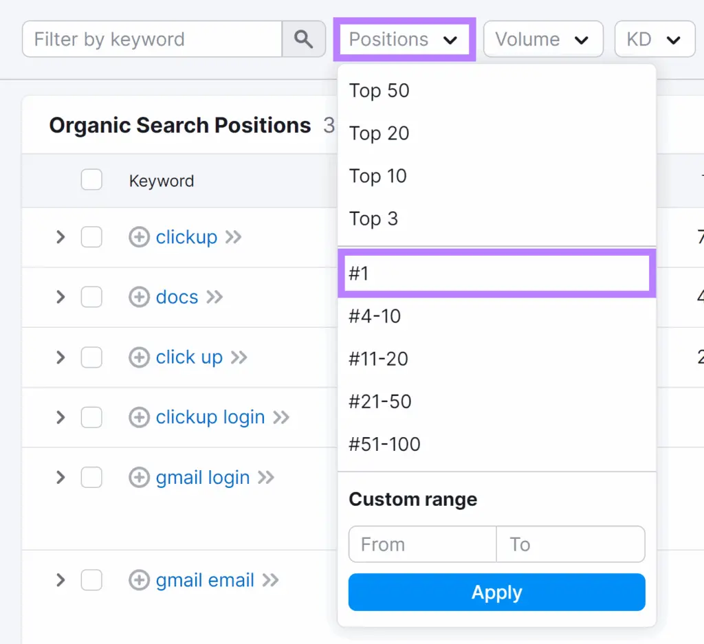 add positions filter