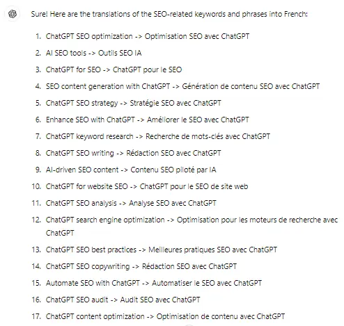 ChatGPT translation