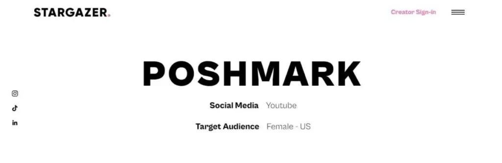 Stargazer's work with Poshmark