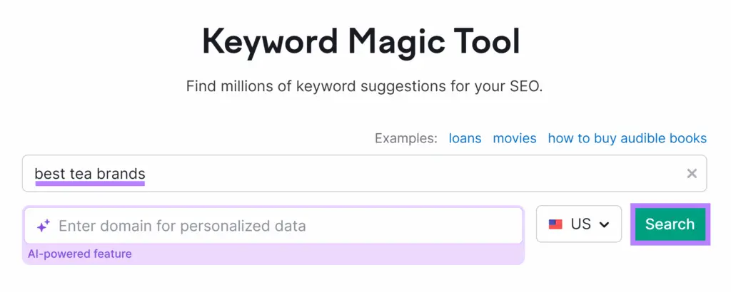 Semrush Keyword Magic Tool