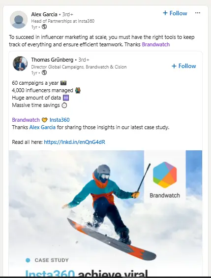 Alex Garcia LinkedIn post