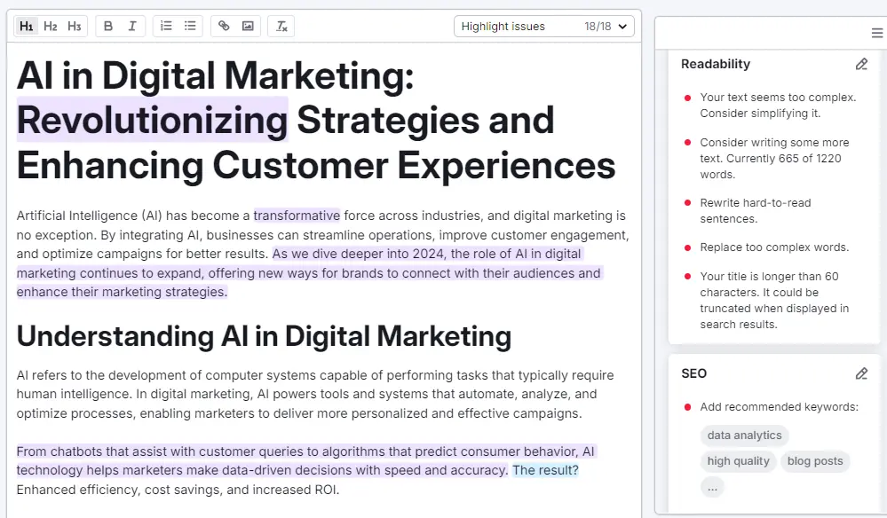 Semrush SEO Writing Assistant
