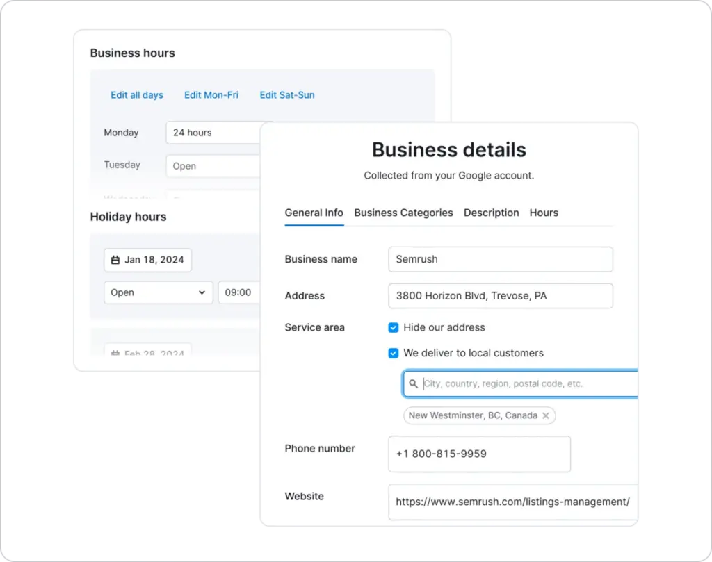 Semrush listing management 
