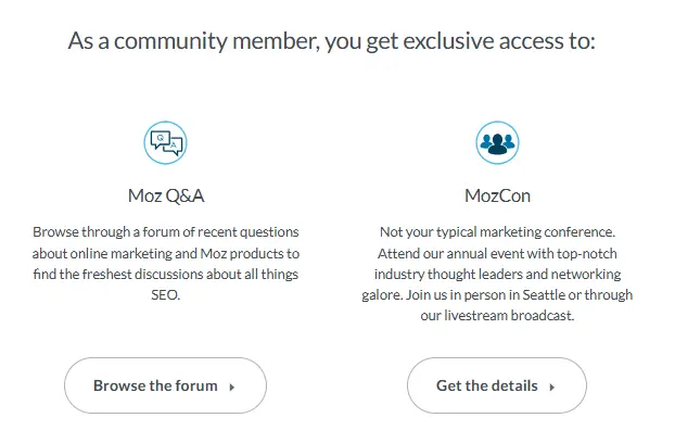 Moz Community perks
