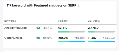 Features snippets Position Tracking