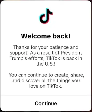 TikTok Ban Lifted
