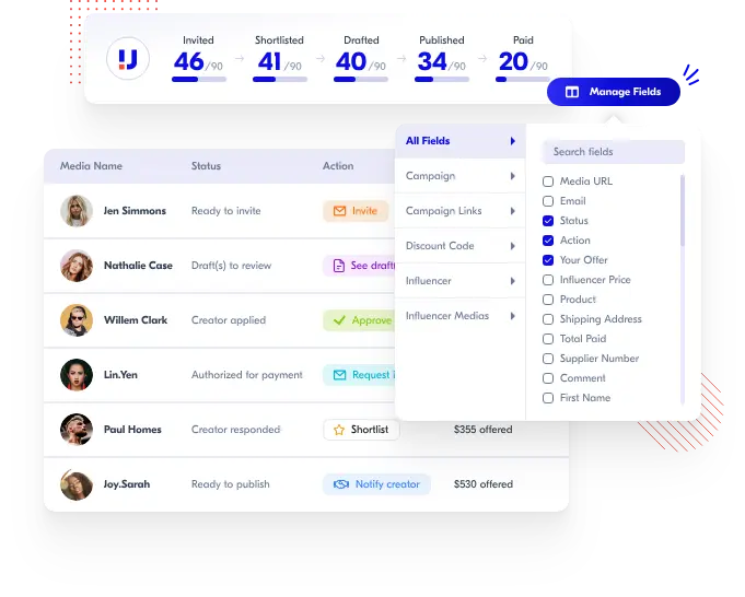 Upfluence product seeding