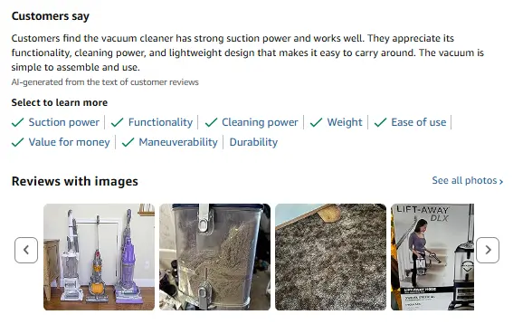 Amazon AI-generated review summaries