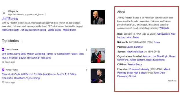 Knowledge panel 
