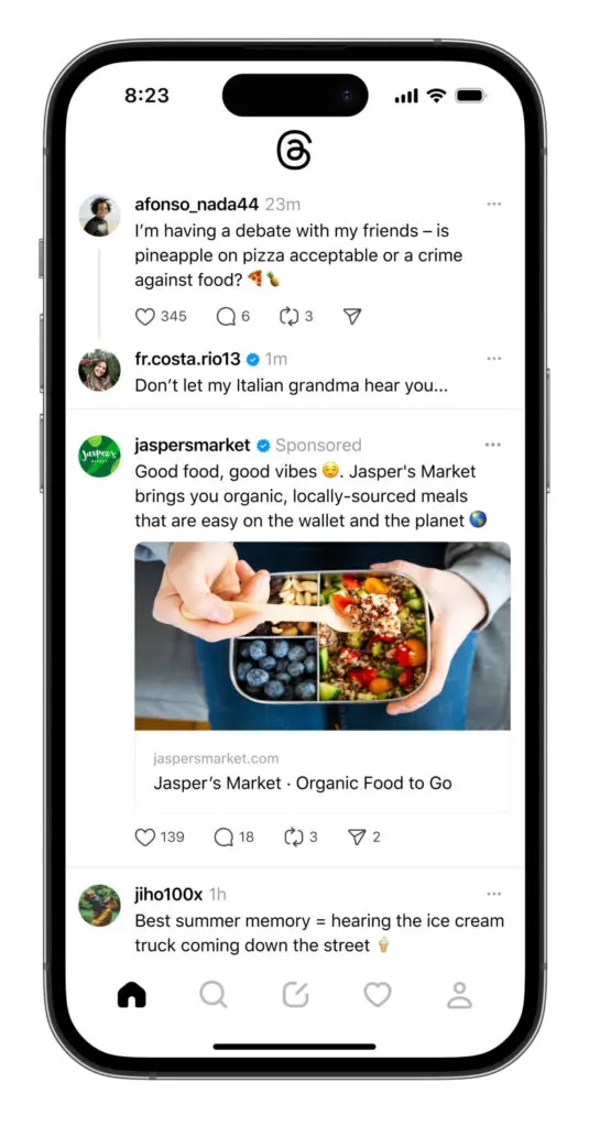 Threads Feed Ads