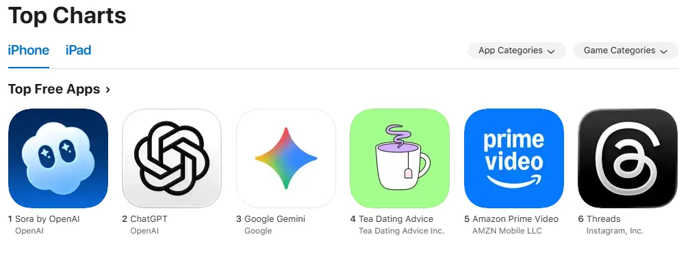 App Store Top Charts