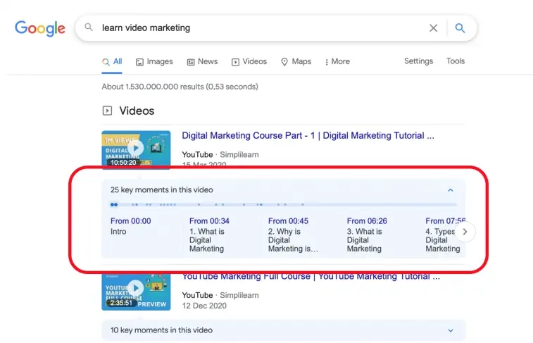 Google SERP Key Moments