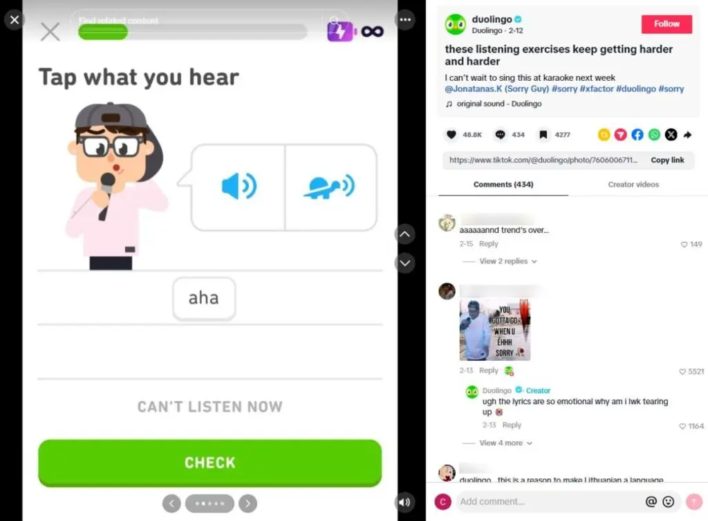 Duolingo on TikTok 2