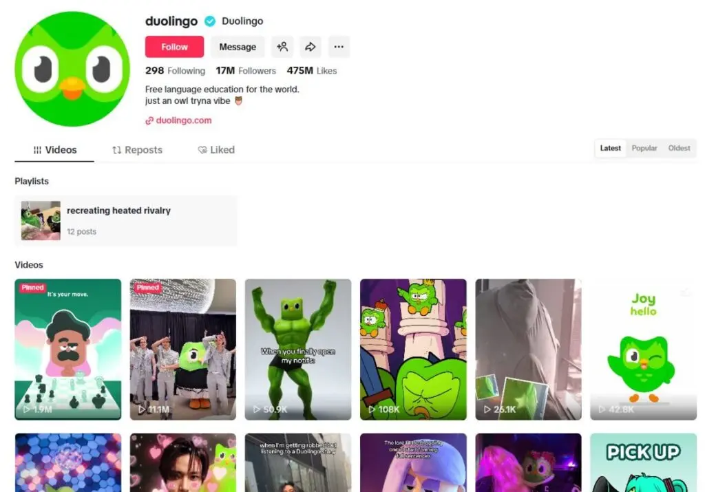 Duolingo on TikTok
