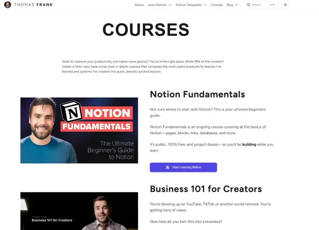Thomas Frank Courses