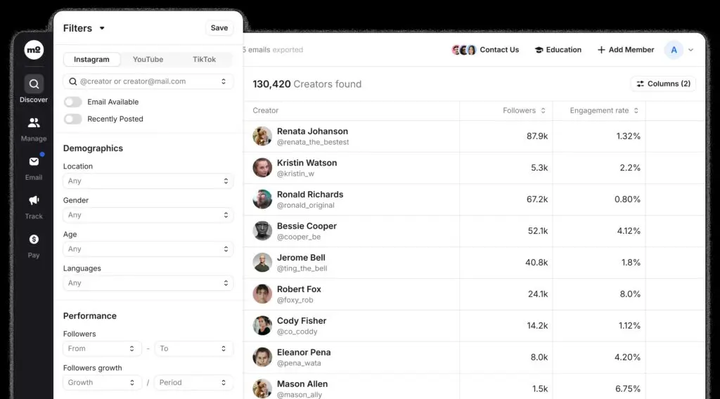 Modash Influencer Discovery
