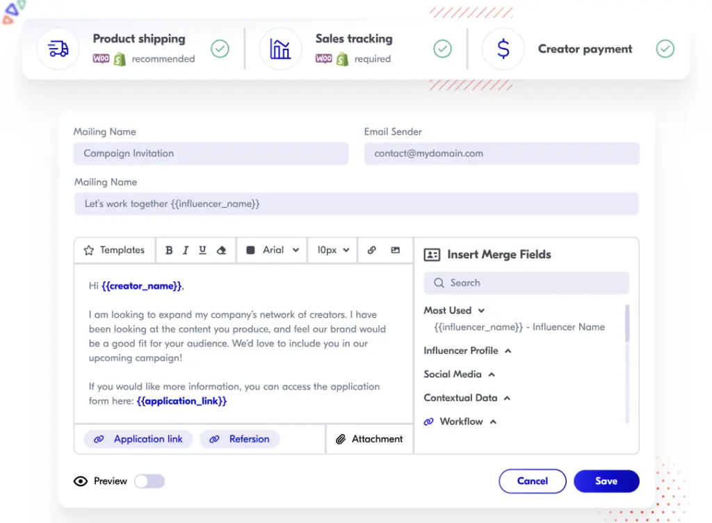 Upfluence influencer email templates