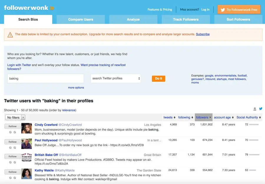 followerwonk homepage - Ultimate Step by Step Guide to Reach Out to Influencers