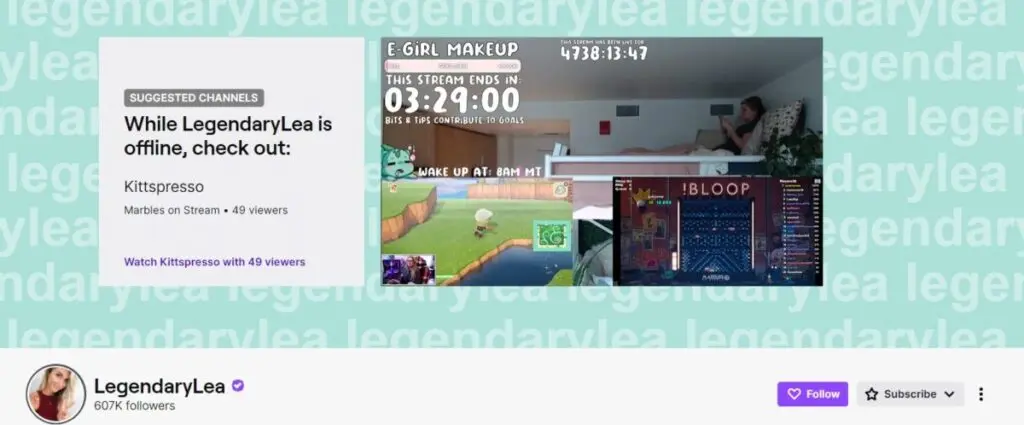 LegendaryLea Twitch account