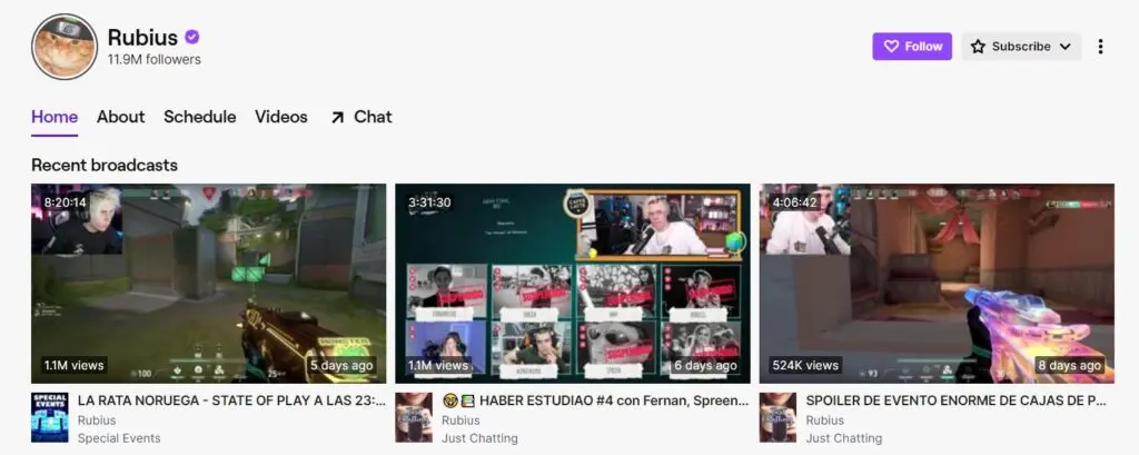 Rubius Z, and elrubiusOMG in his gaming