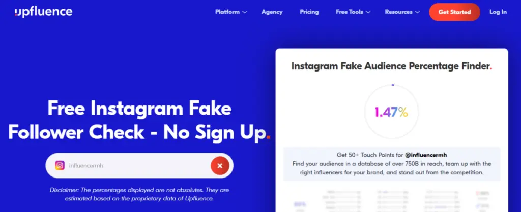 Upfluence fake follower checker