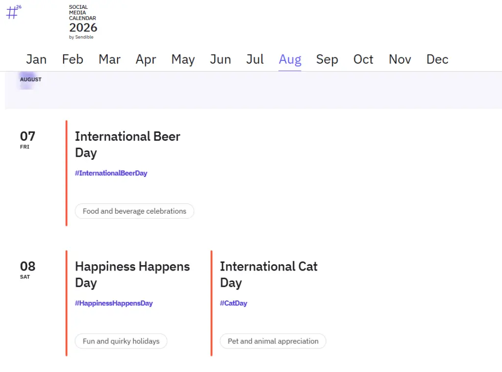 Sendible Calendar