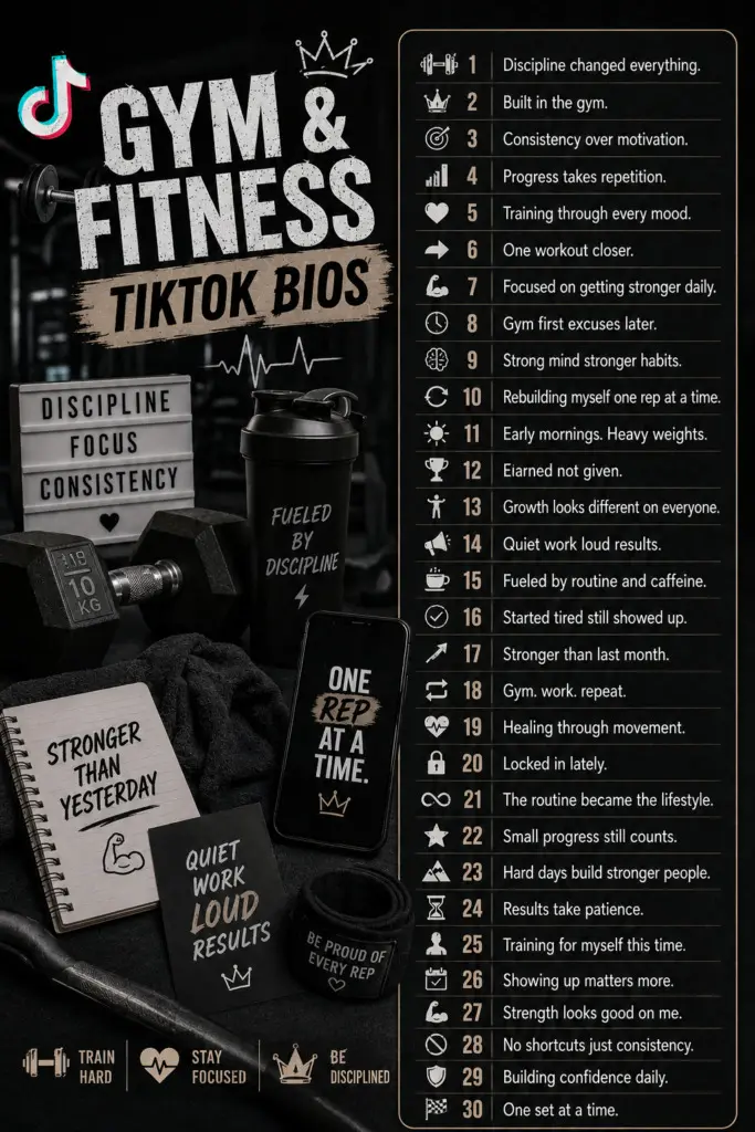 Gym and Fitness TikTok Bios