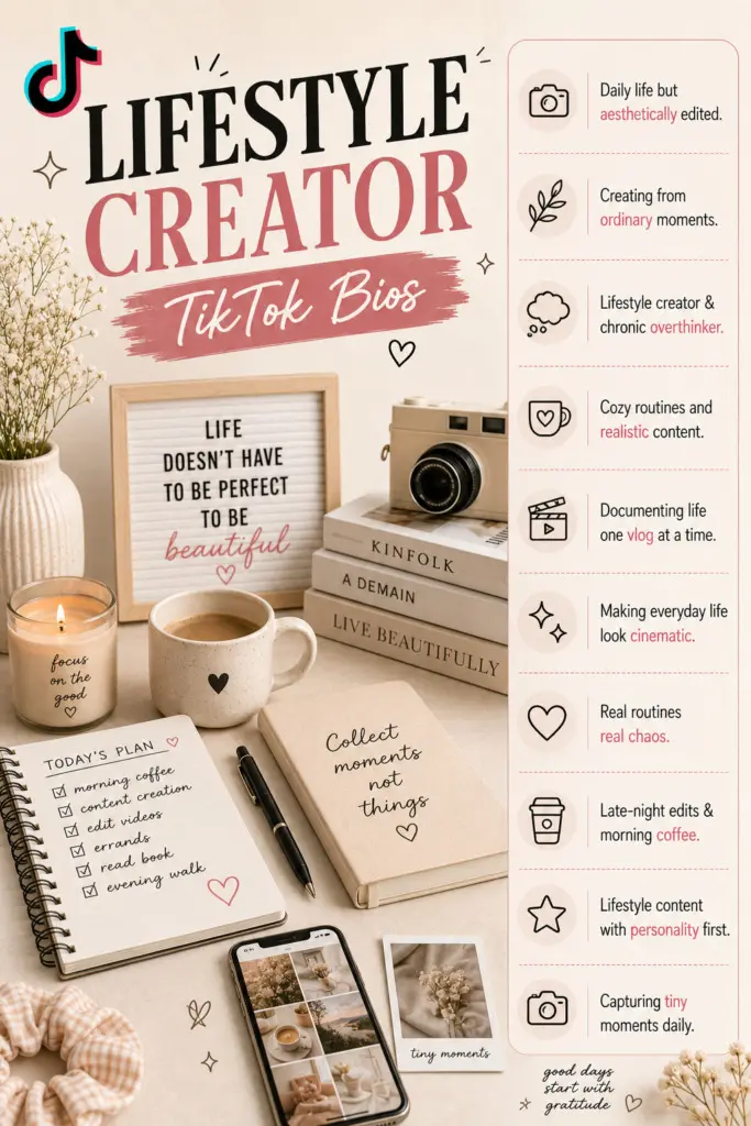 Lifestyle Creator TikTok Bios