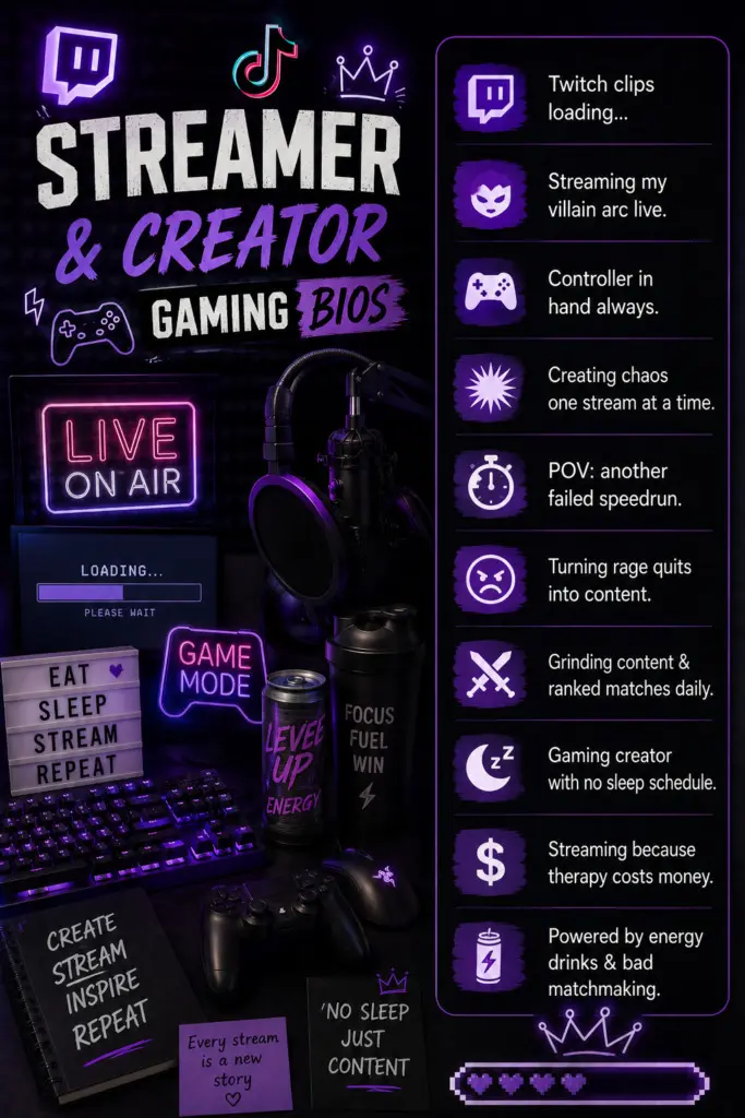 Streamer and Creator Gaming Bios
