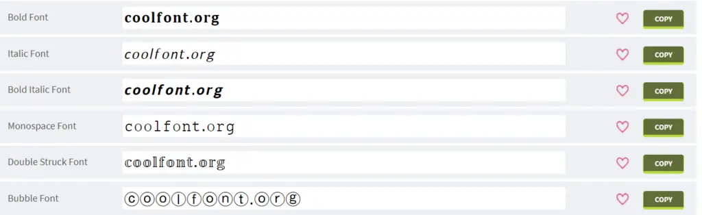 Cool Symbol website Fonts for Instagram
