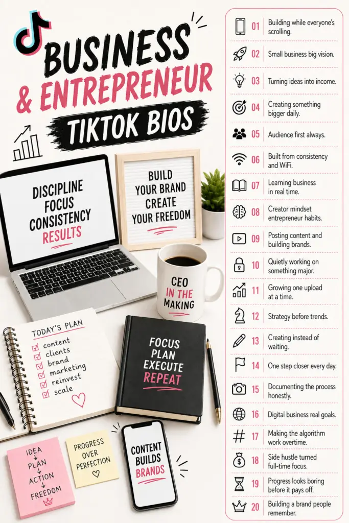 Business and Entrepreneur TikTok BiosBusiness and Entrepreneur TikTok Bios