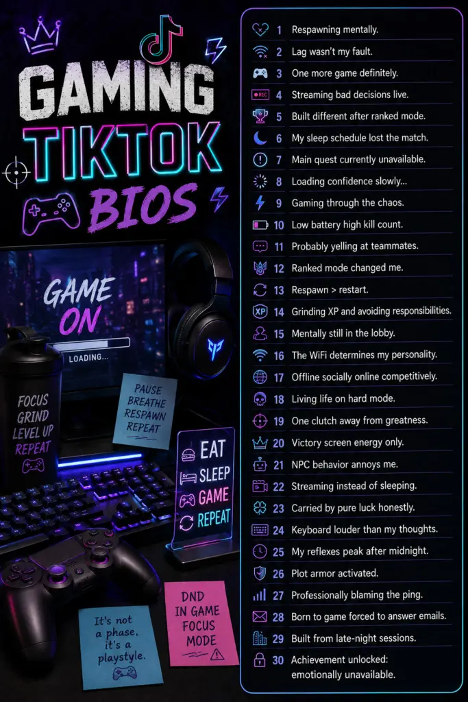 Gaming TikTok Bios