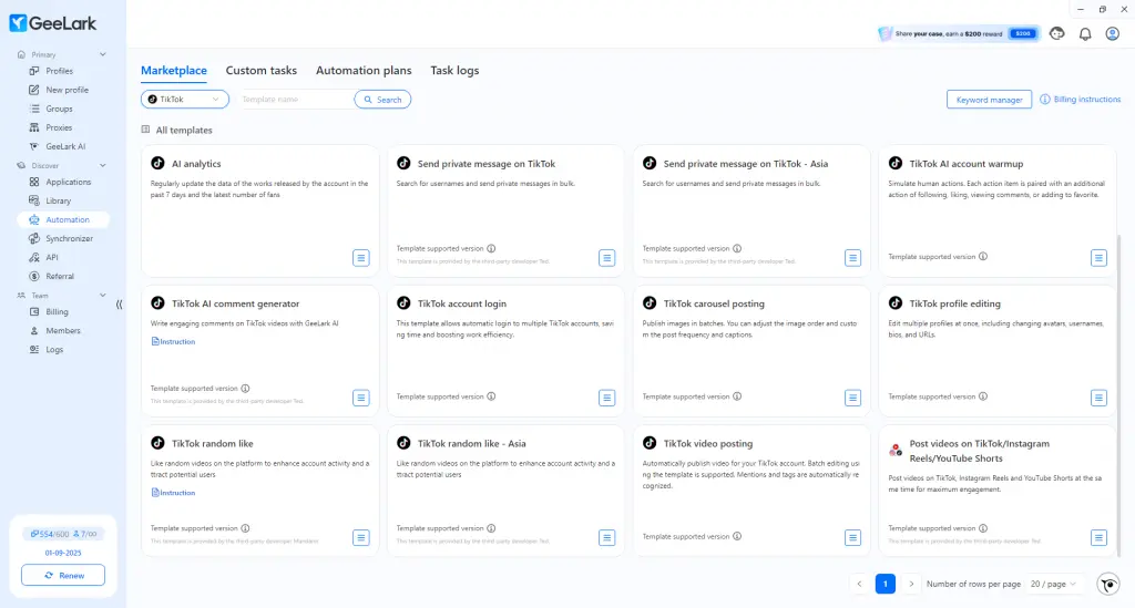 geelark tiktok multiple accounts