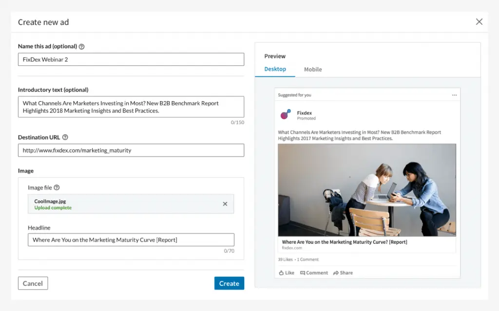 LinkedIn Ads how to create